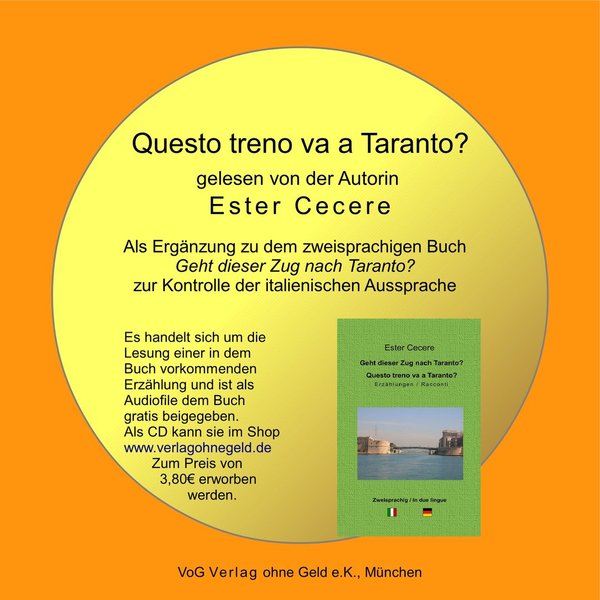CD mit Autorenlesung "Questo treno va a Taranto?" aus dem Buch "Geht dieser Zug nach Taranto?"